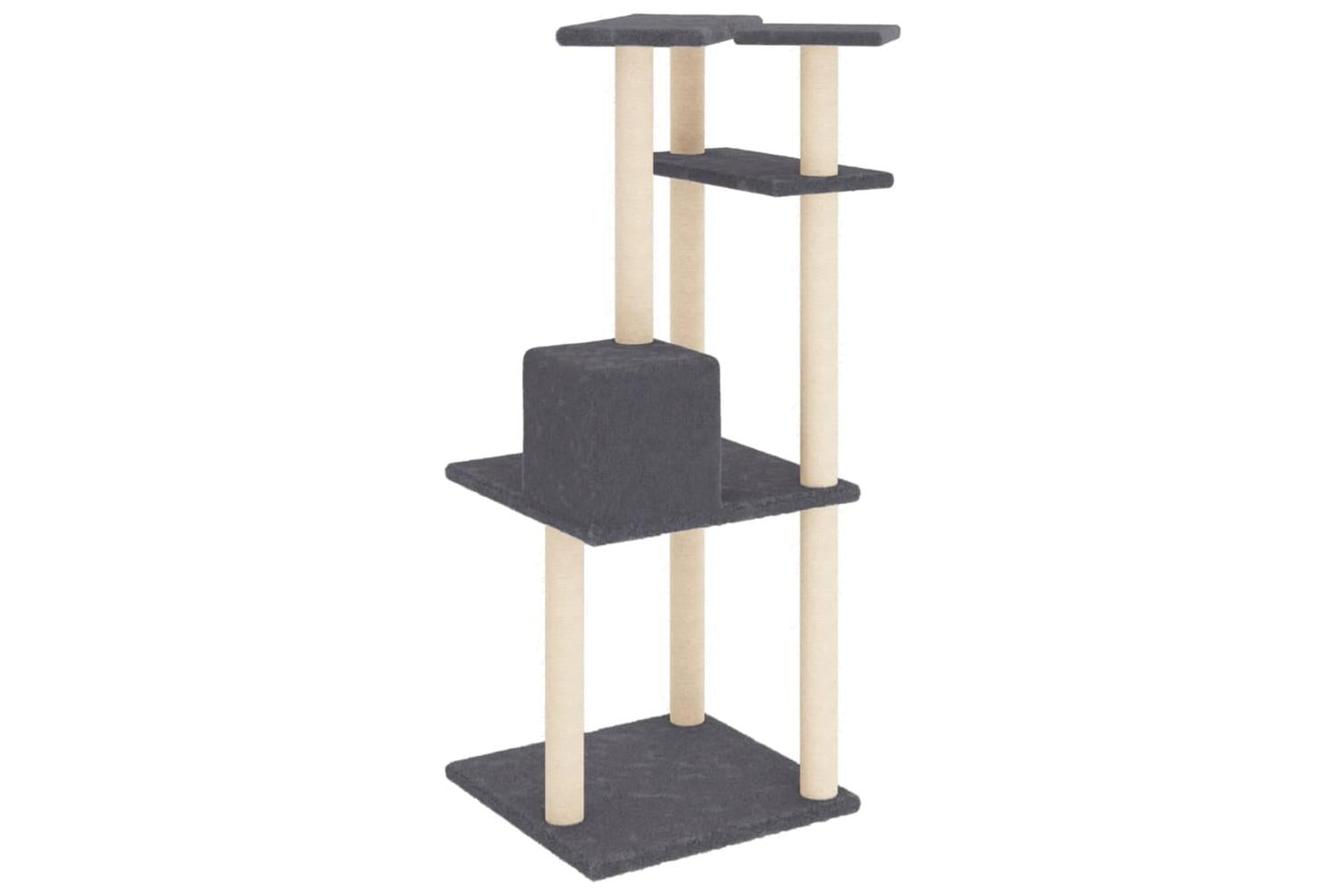 Cat Tree With Sisal Scratching Posts Dark Grey 123 Cm-5