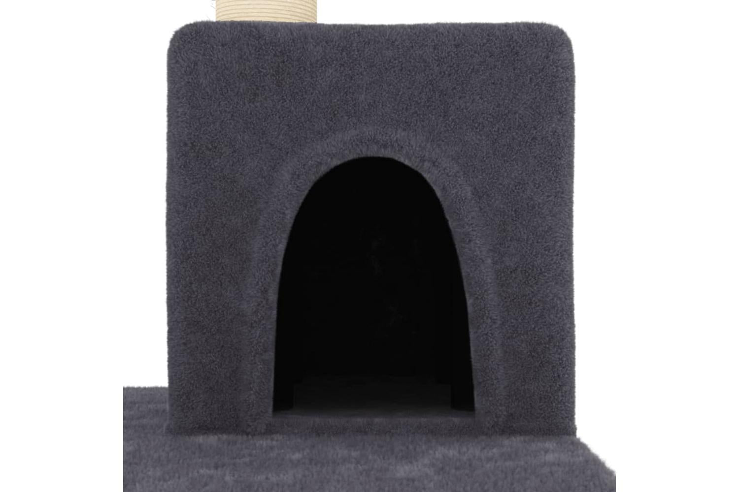 Cat Tree With Sisal Scratching Posts Dark Grey 123 Cm-6