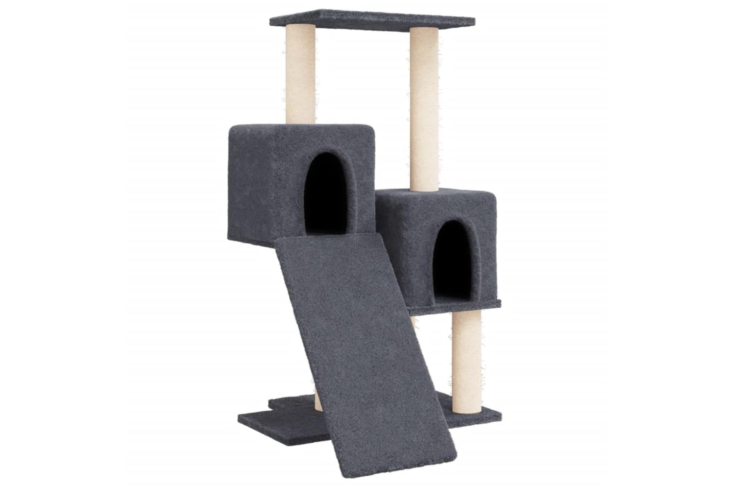 Cat Tree With Sisal Scratching Posts Dark Grey 82 Cm-2