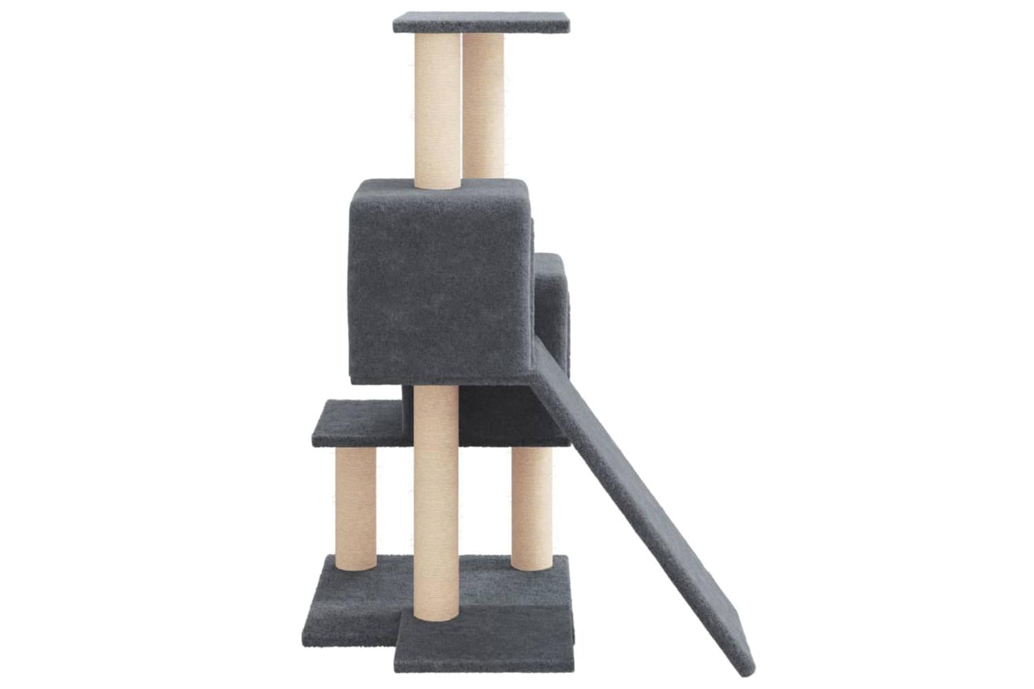 Cat Tree With Sisal Scratching Posts Dark Grey 82 Cm-4