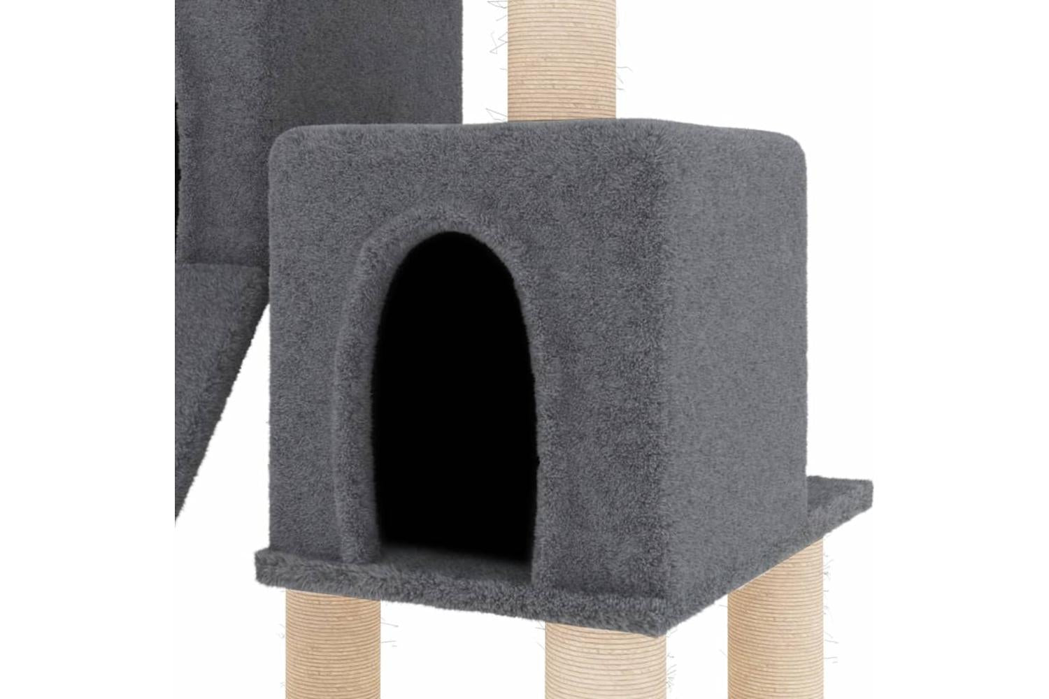 Cat Tree With Sisal Scratching Posts Dark Grey 82 Cm-6