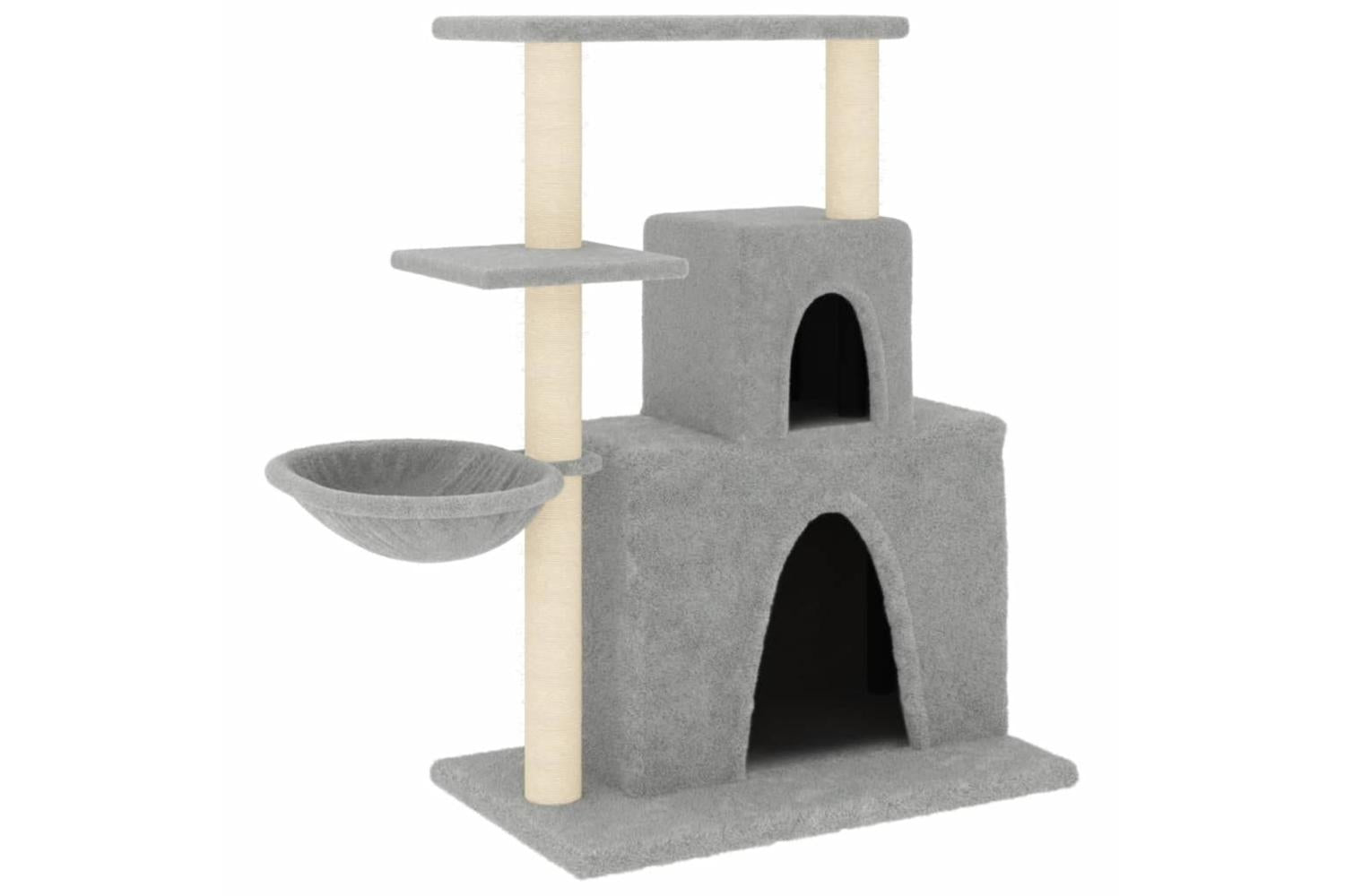 Cat Tree With Sisal Scratching Posts Light Grey 83 Cm-2