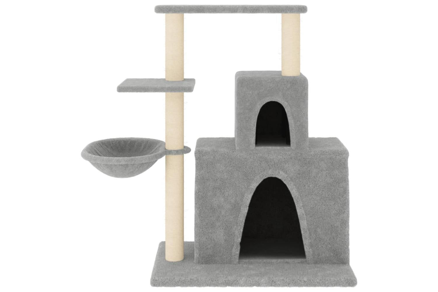 Cat Tree With Sisal Scratching Posts Light Grey 83 Cm-3