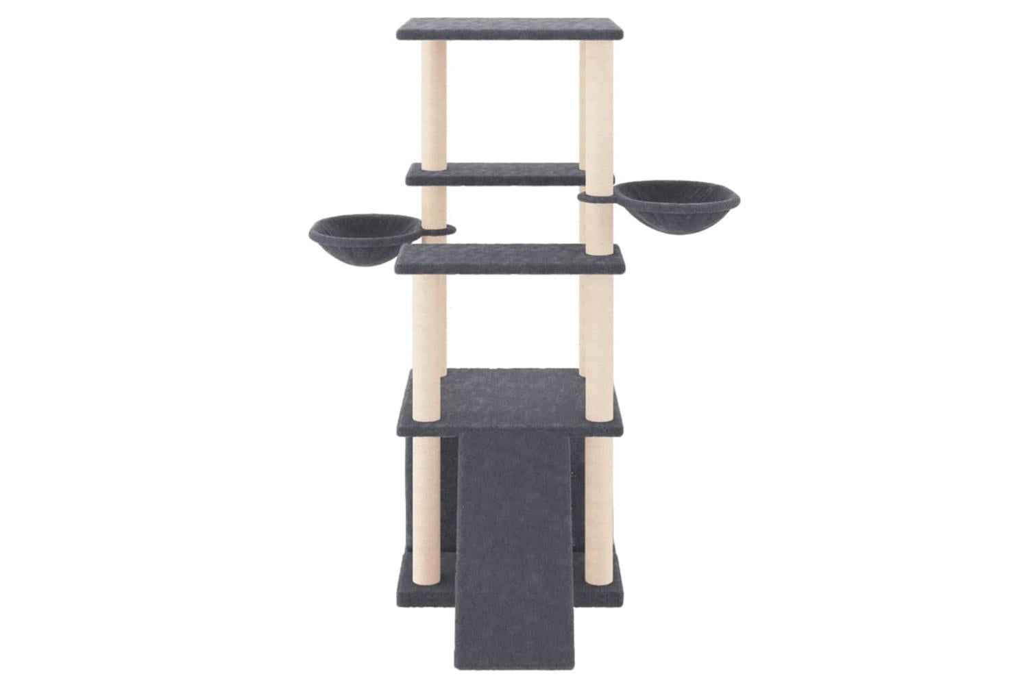 Cat Tree With Sisal Scratching Posts Dark Grey 133 Cm-3