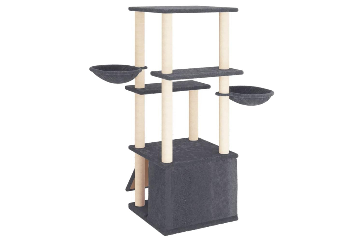 Cat Tree With Sisal Scratching Posts Dark Grey 133 Cm-5