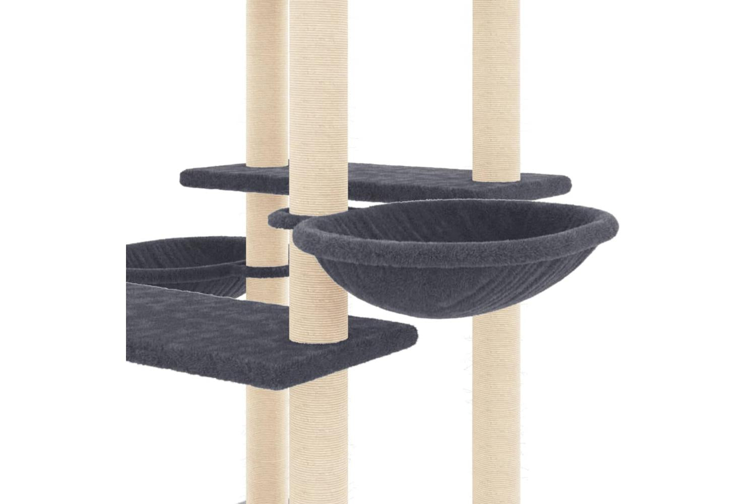 Cat Tree With Sisal Scratching Posts Dark Grey 133 Cm-6