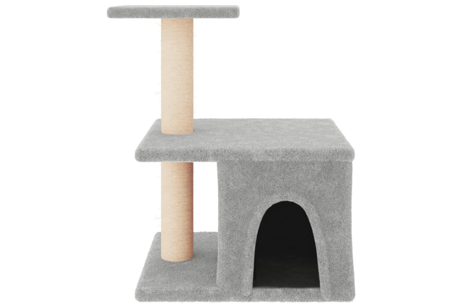 Cat Tree With Sisal Scratching Posts Light Grey 48 Cm-3