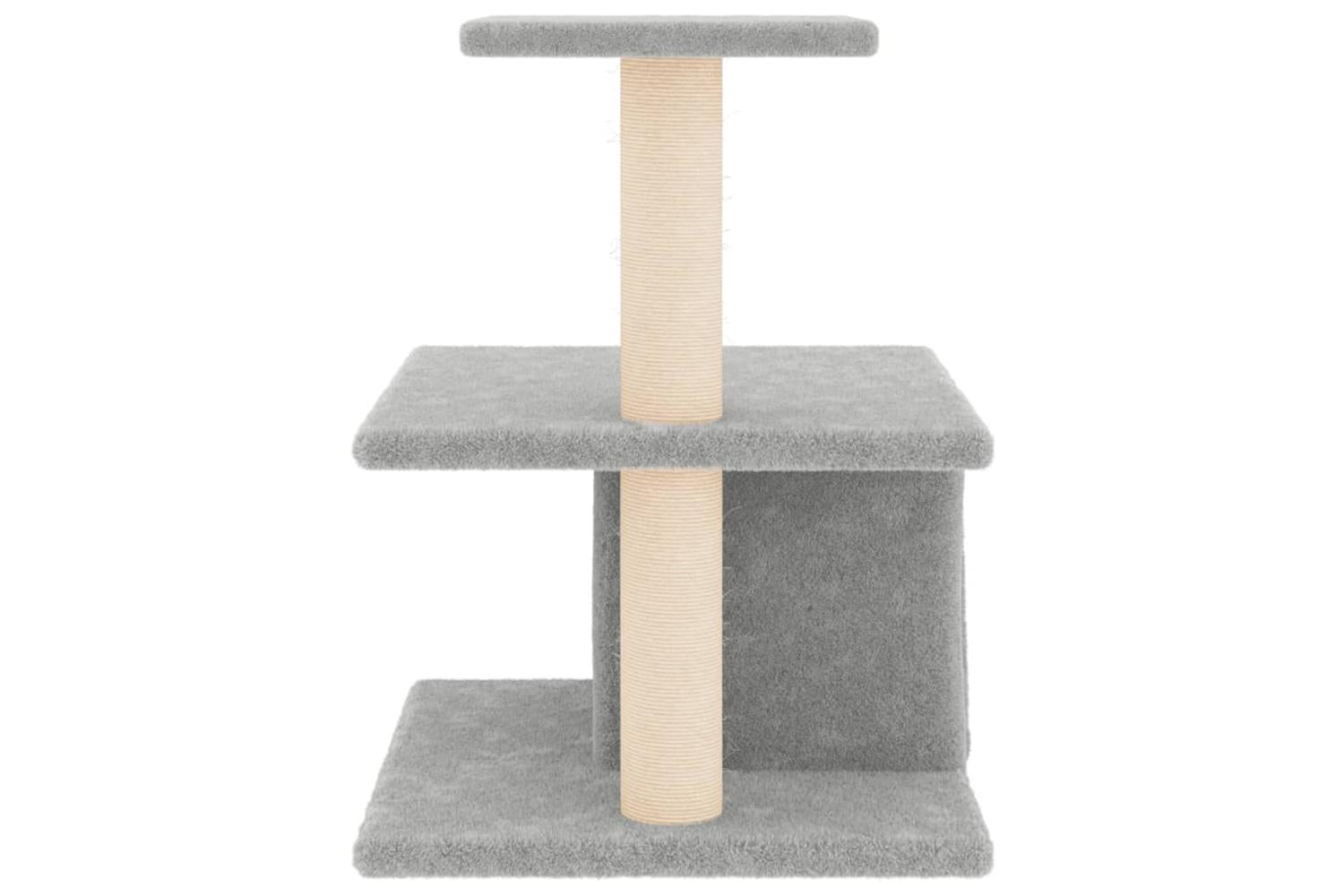 Cat Tree With Sisal Scratching Posts Light Grey 48 Cm-4