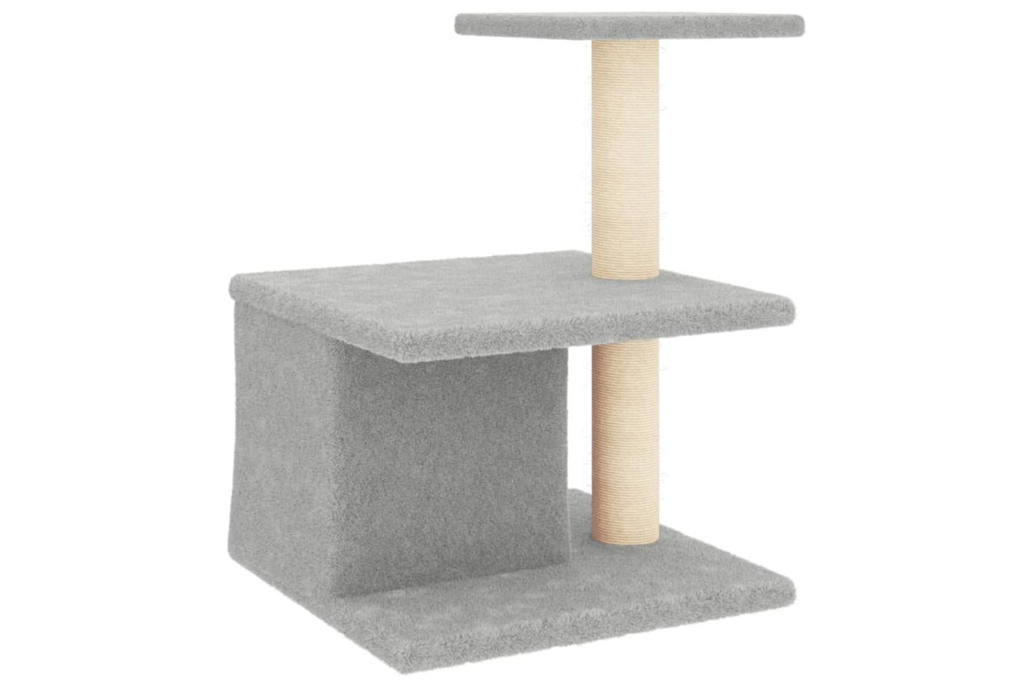 Cat Tree With Sisal Scratching Posts Light Grey 48 Cm-5
