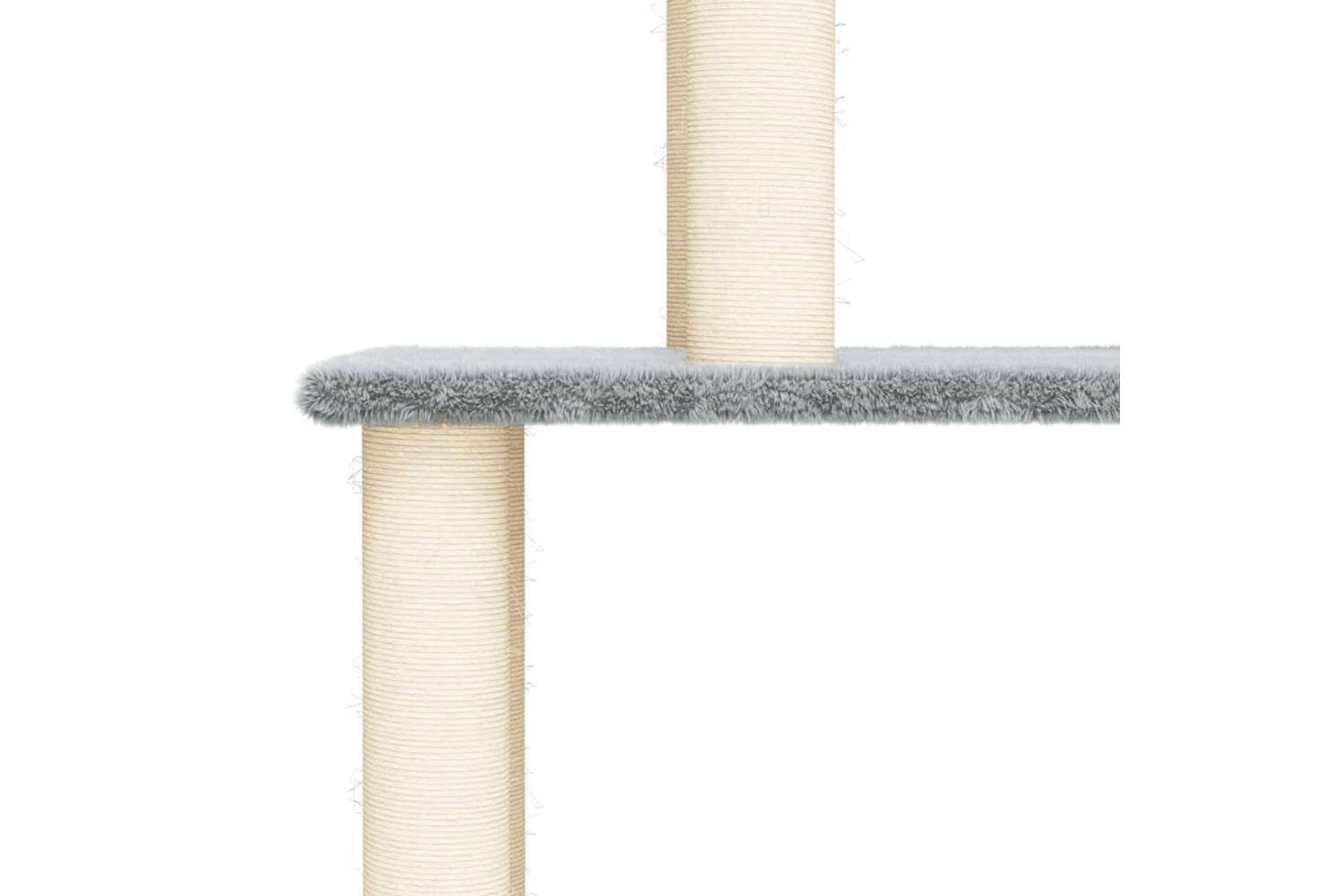 Cat Tree With Sisal Scratching Posts Light Grey 183 Cm-5