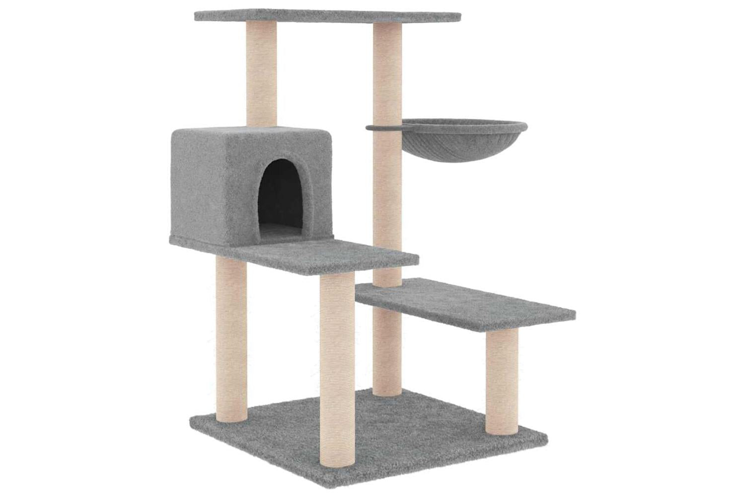 Cat Tree With Sisal Scratching Posts Light Grey 825 Cm