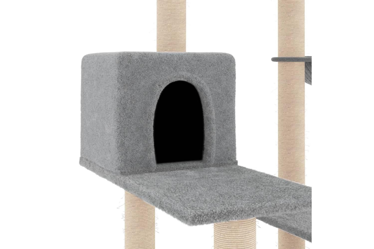 Cat Tree With Sisal Scratching Posts Light Grey 825 Cm-6