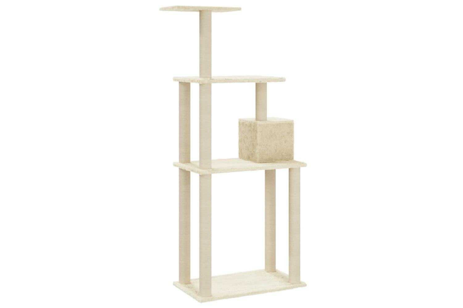 Cat Tree With Sisal Scratching Posts Cream 147 Cm-6