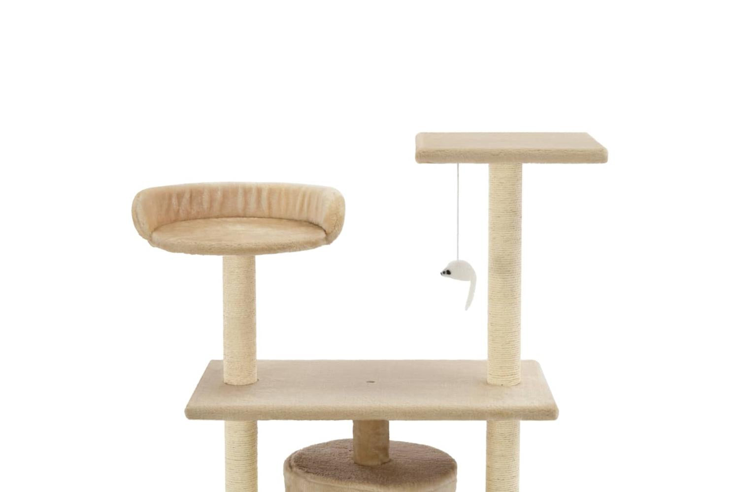 Cat Tree With Sisal Scratching Posts 95 Cm Beige-4