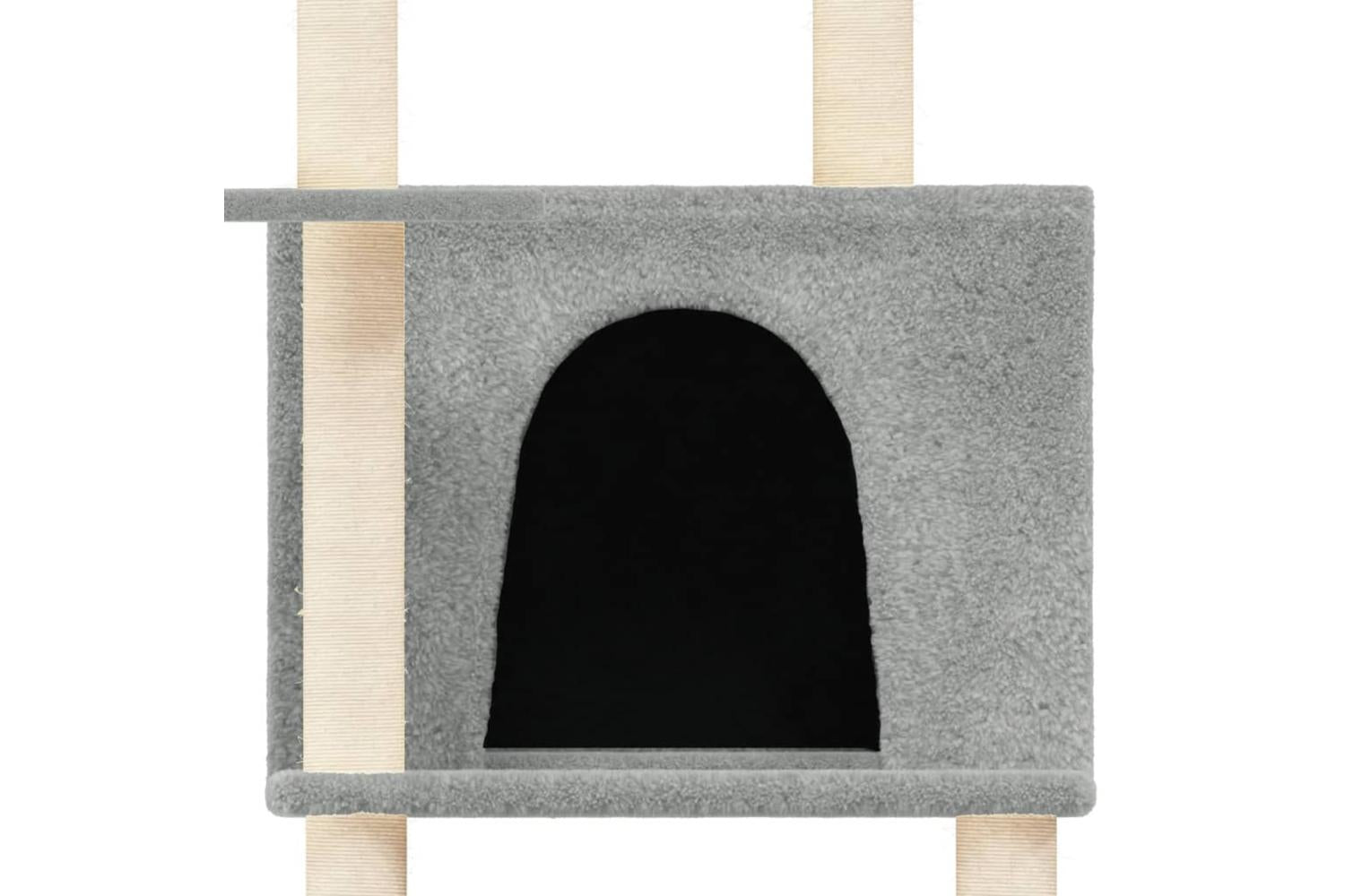 Cat Tree With Sisal Scratching Posts Light Grey 166 Cm-6