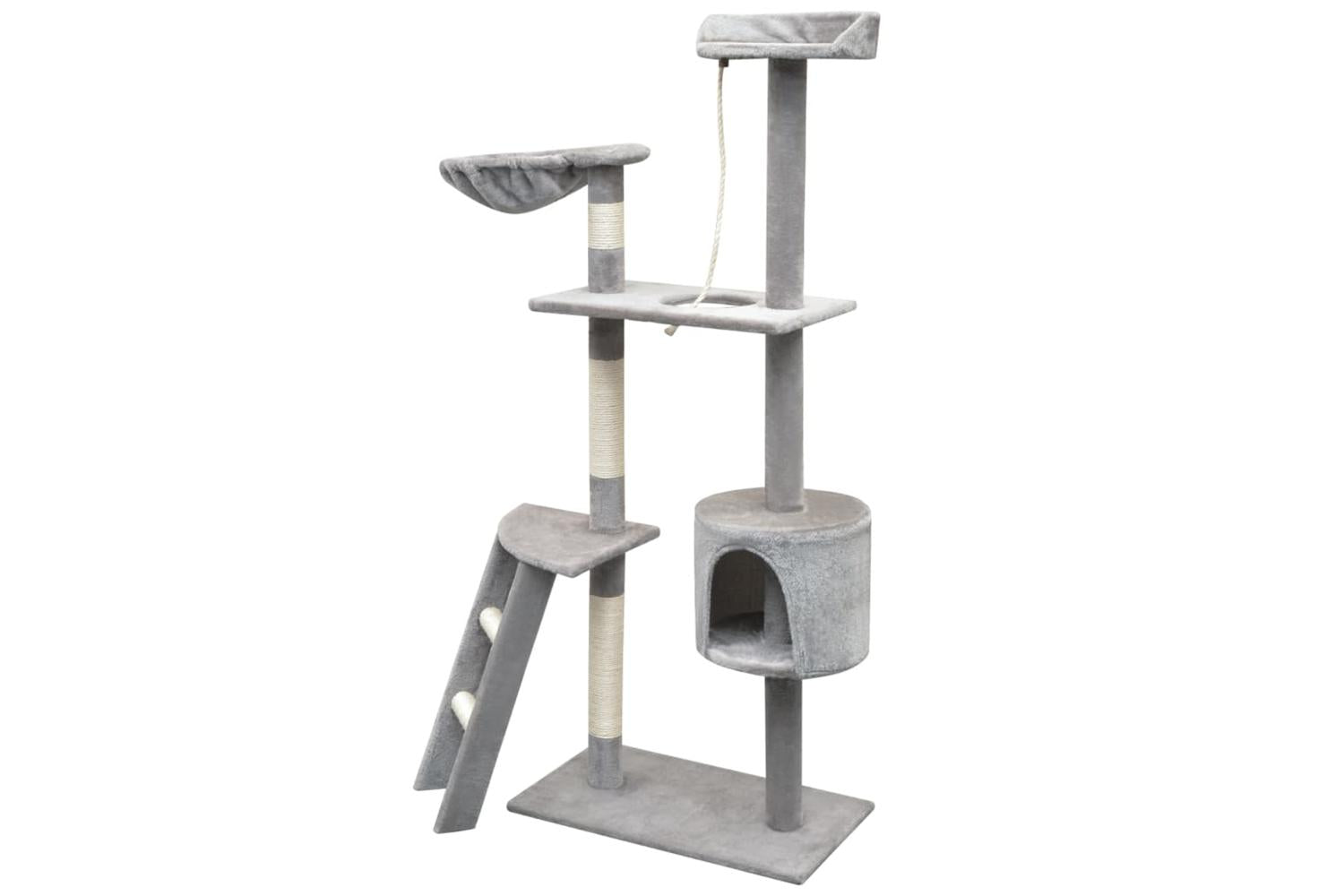 Cat Tree With Sisal Scratching Posts 150 Cm Grey-2