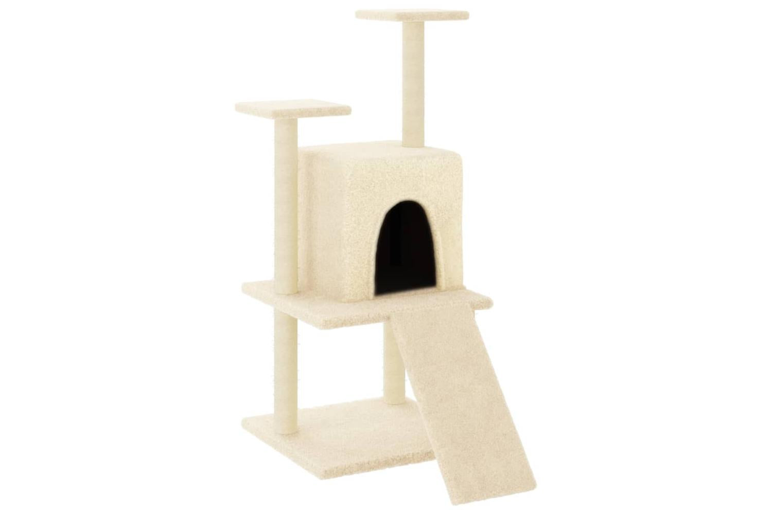 Cat Tree With Sisal Scratching Posts Cream 110 Cm-2