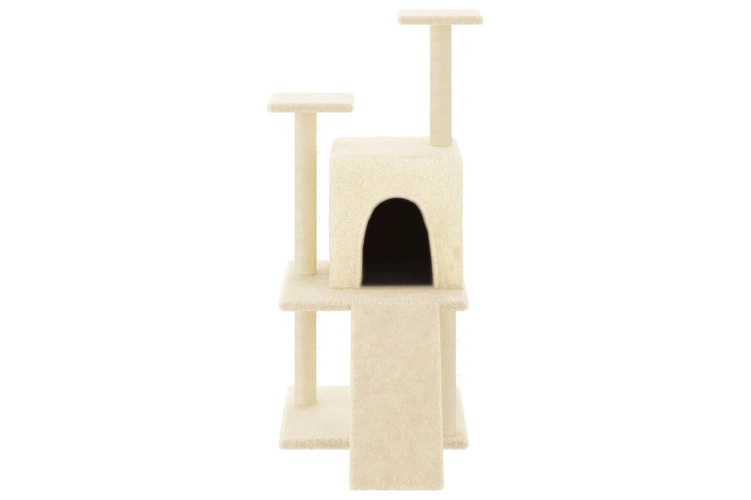 Cat Tree With Sisal Scratching Posts Cream 110 Cm-3