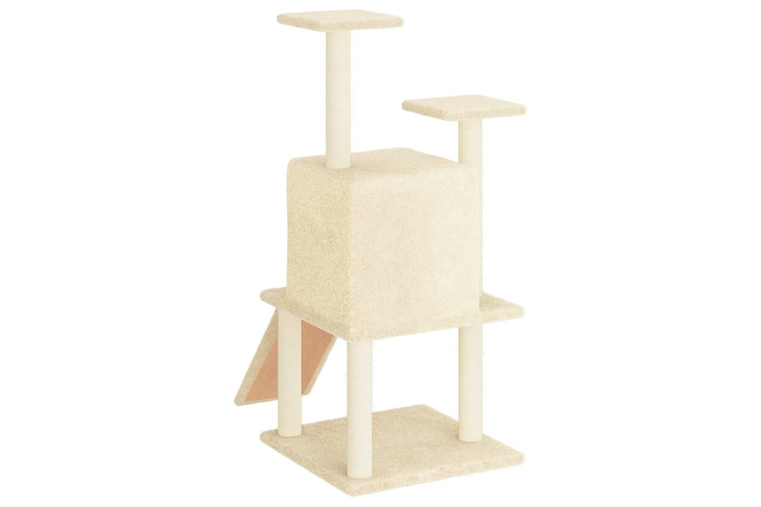 Cat Tree With Sisal Scratching Posts Cream 110 Cm-5