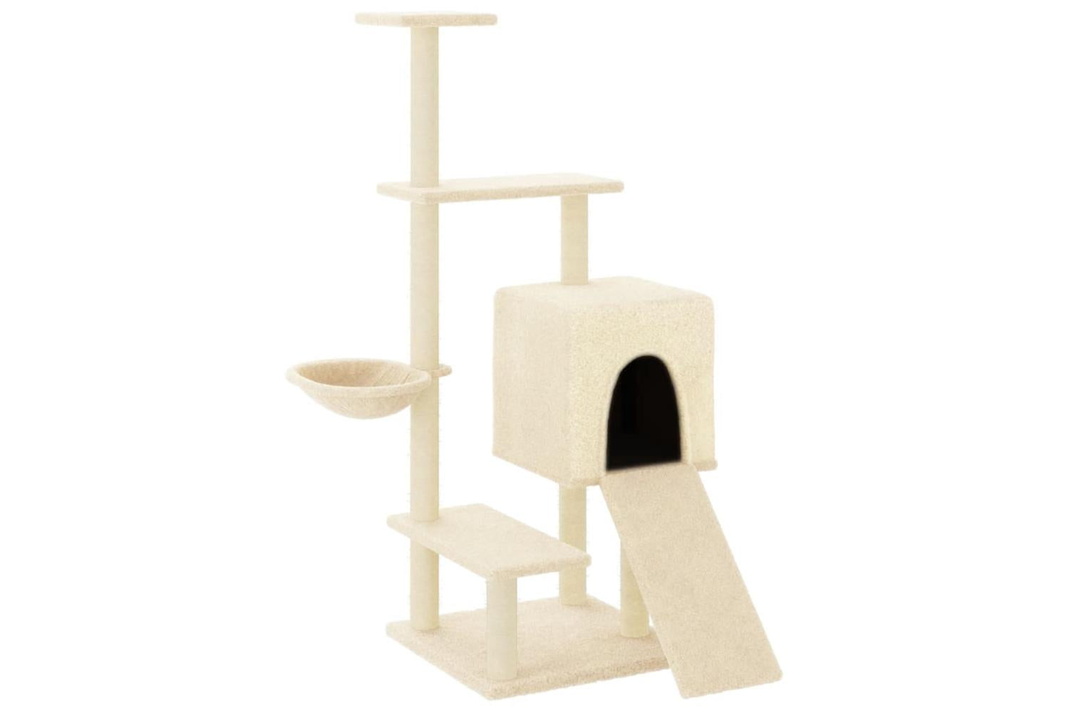 Cat Tree With Sisal Scratching Posts Cream 1305 Cm