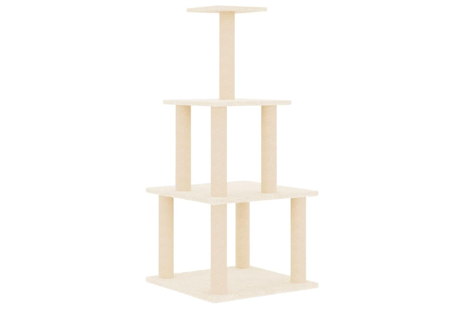 Cat Tree With Sisal Scratching Posts Cream 111 Cm-2