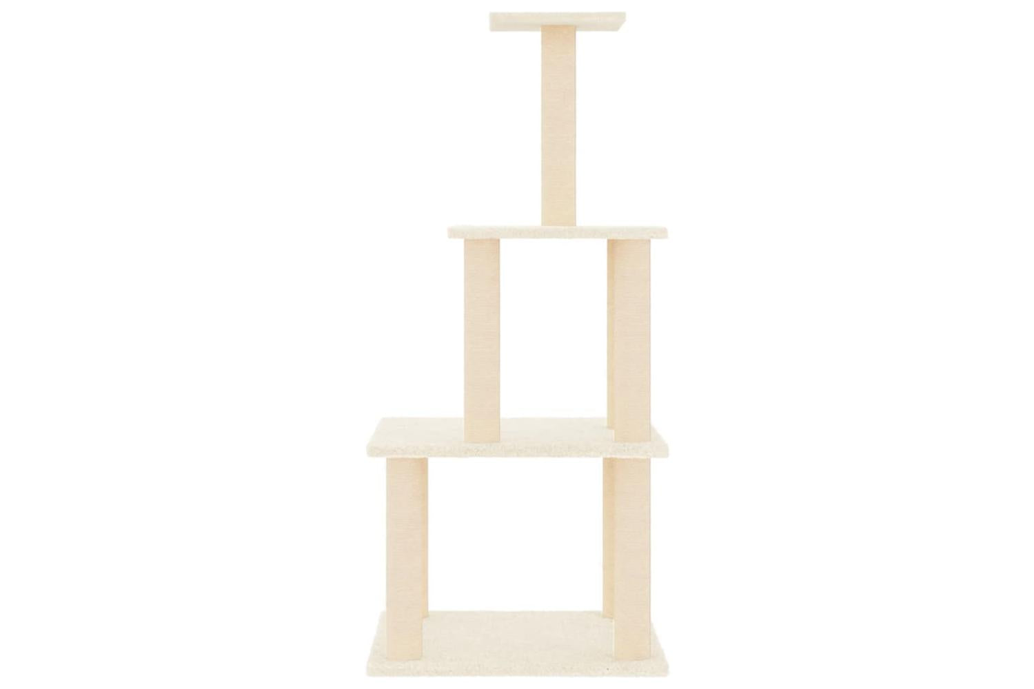 Cat Tree With Sisal Scratching Posts Cream 111 Cm-3