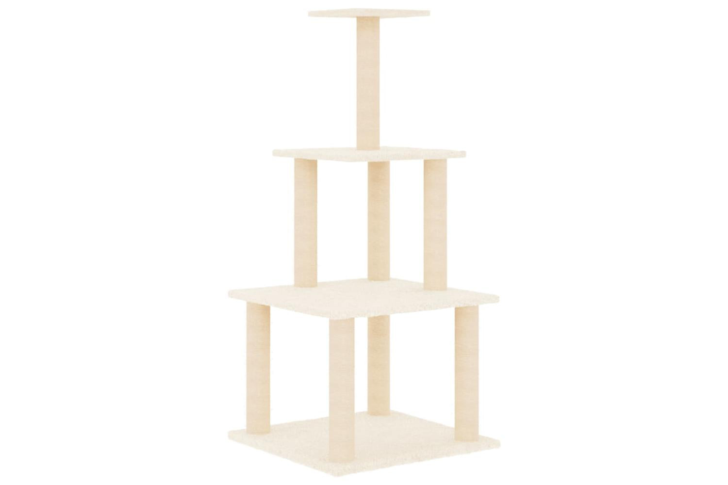 Cat Tree With Sisal Scratching Posts Cream 111 Cm-4