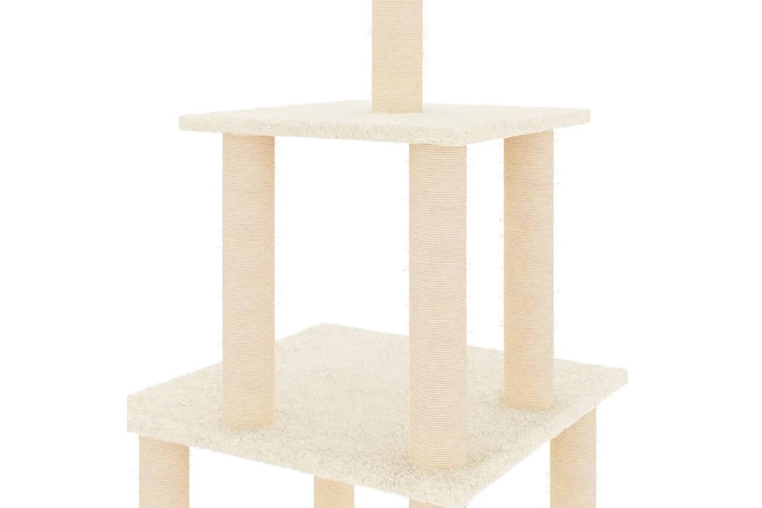 Cat Tree With Sisal Scratching Posts Cream 111 Cm-5
