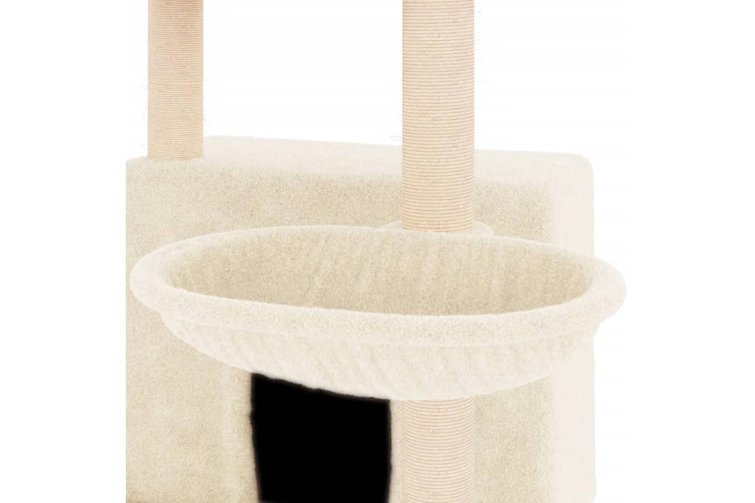 Cat Tree With Sisal Scratching Posts Cream 132 Cm-7