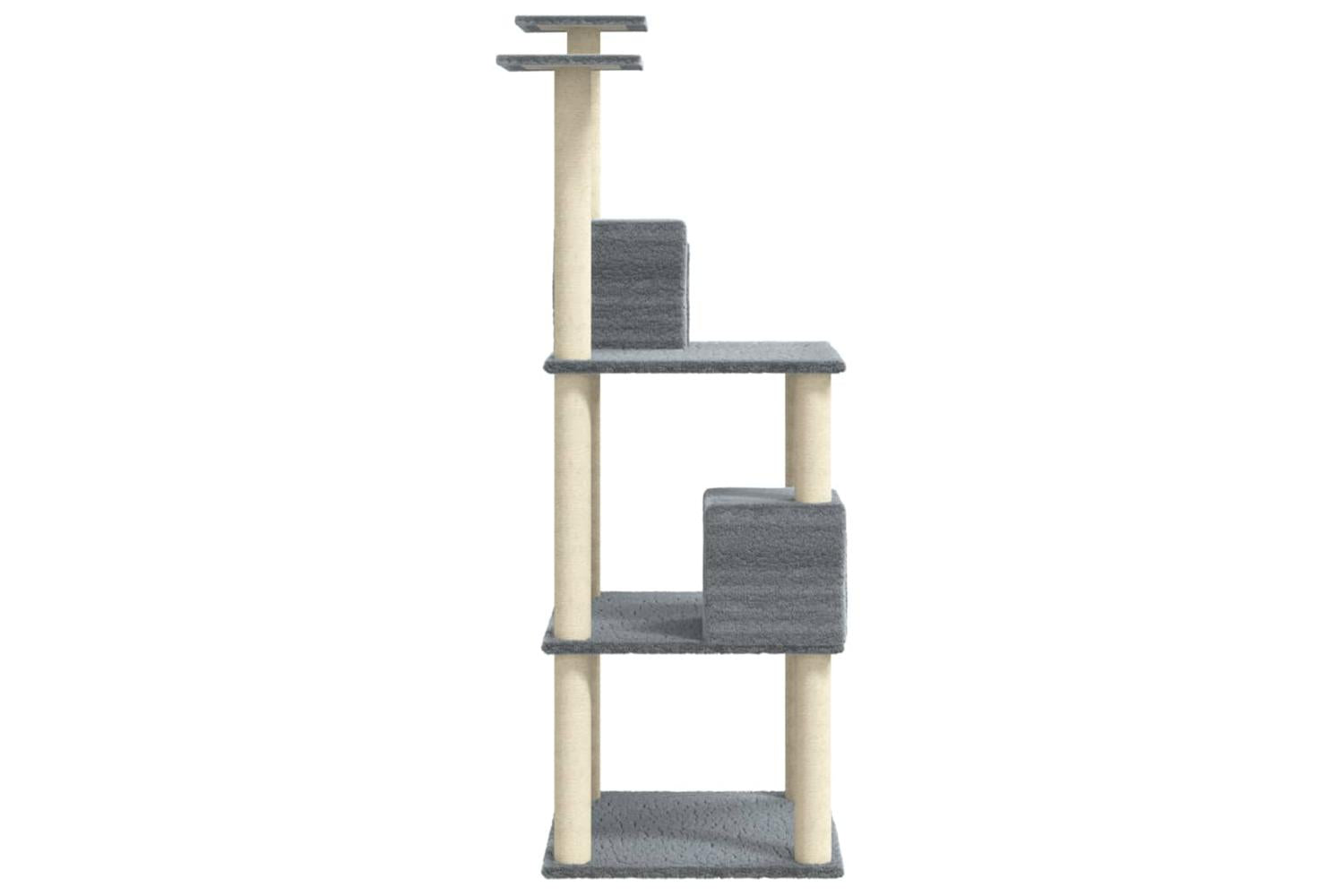 Cat Tree With Sisal Scratching Posts Light Grey 141 Cm-5