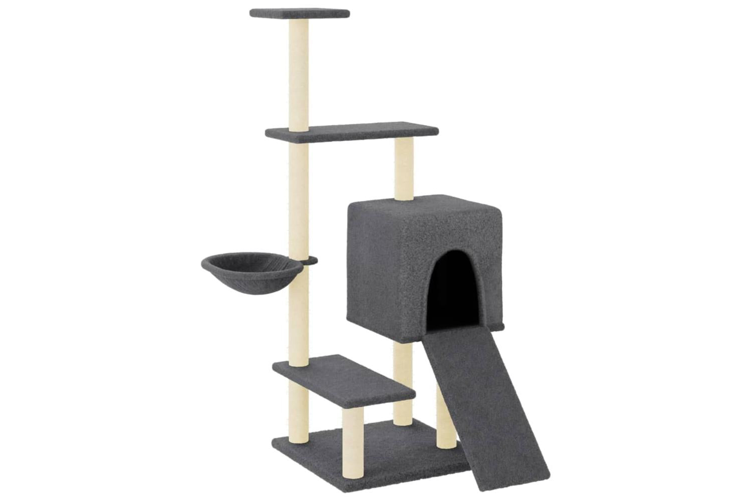 Cat Tree With Sisal Scratching Posts Dark Grey 1305 Cm-2