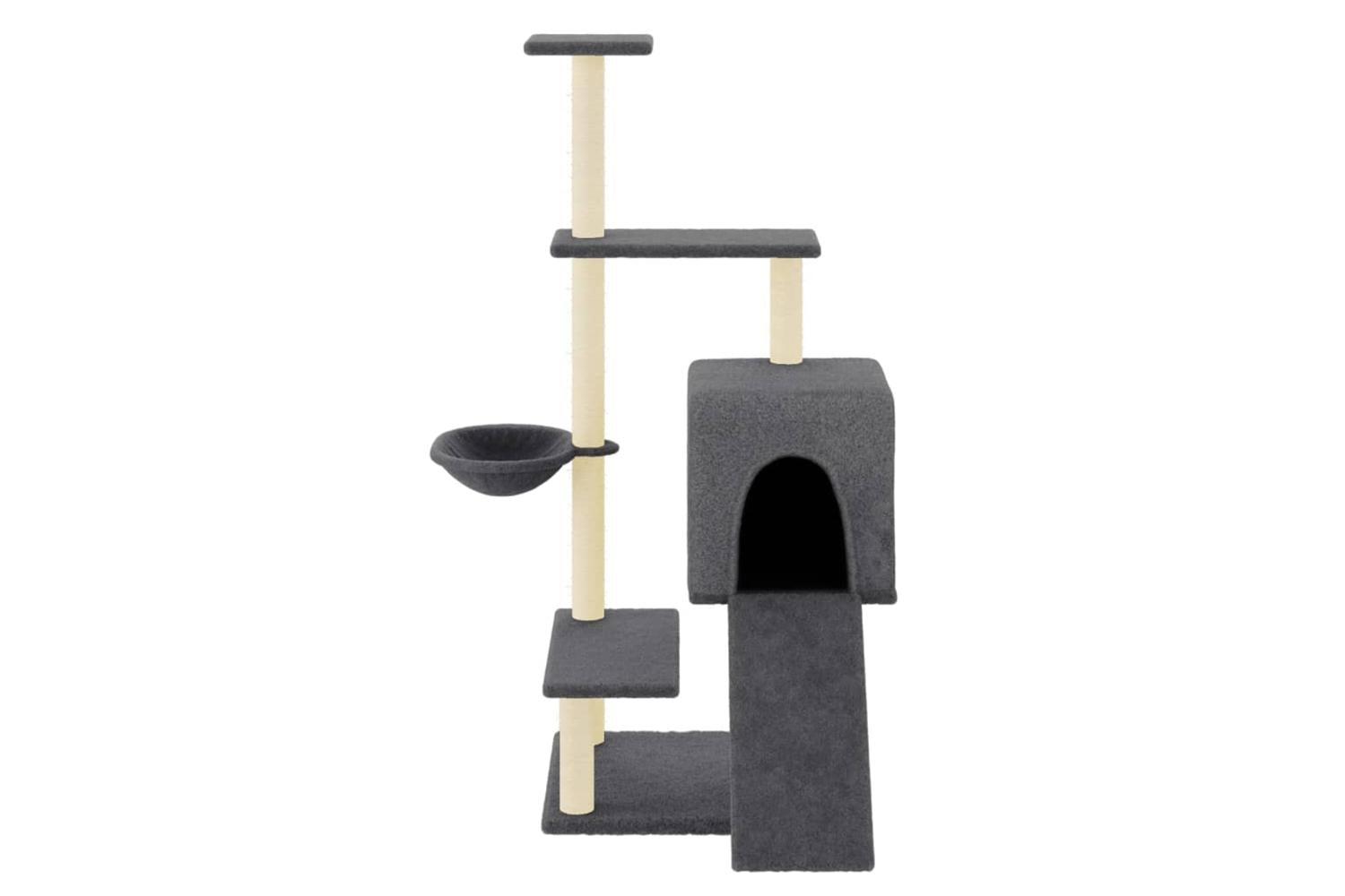Cat Tree With Sisal Scratching Posts Dark Grey 1305 Cm-3