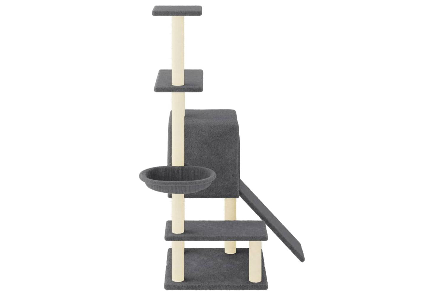 Cat Tree With Sisal Scratching Posts Dark Grey 1305 Cm-4