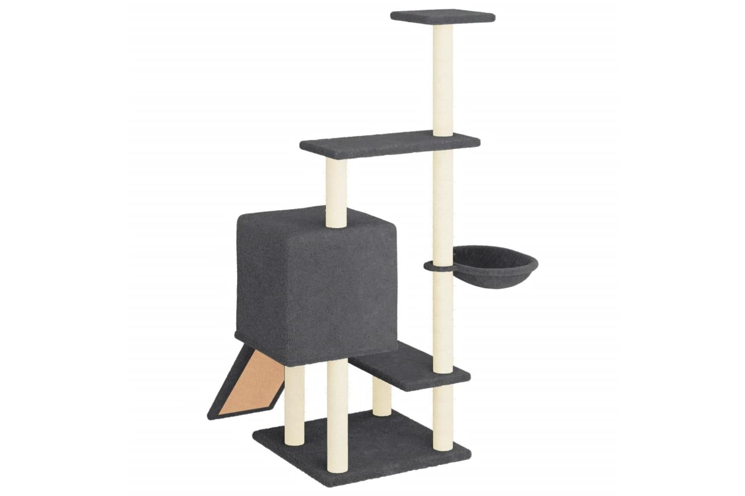 Cat Tree With Sisal Scratching Posts Dark Grey 1305 Cm-5