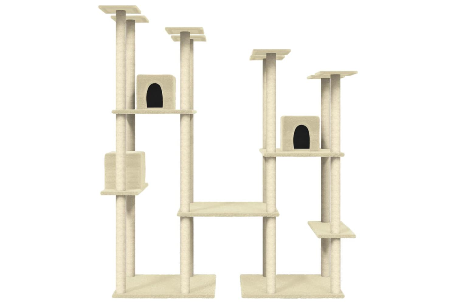 Cat Tree With Sisal Scratching Posts Cream 174 Cm-4