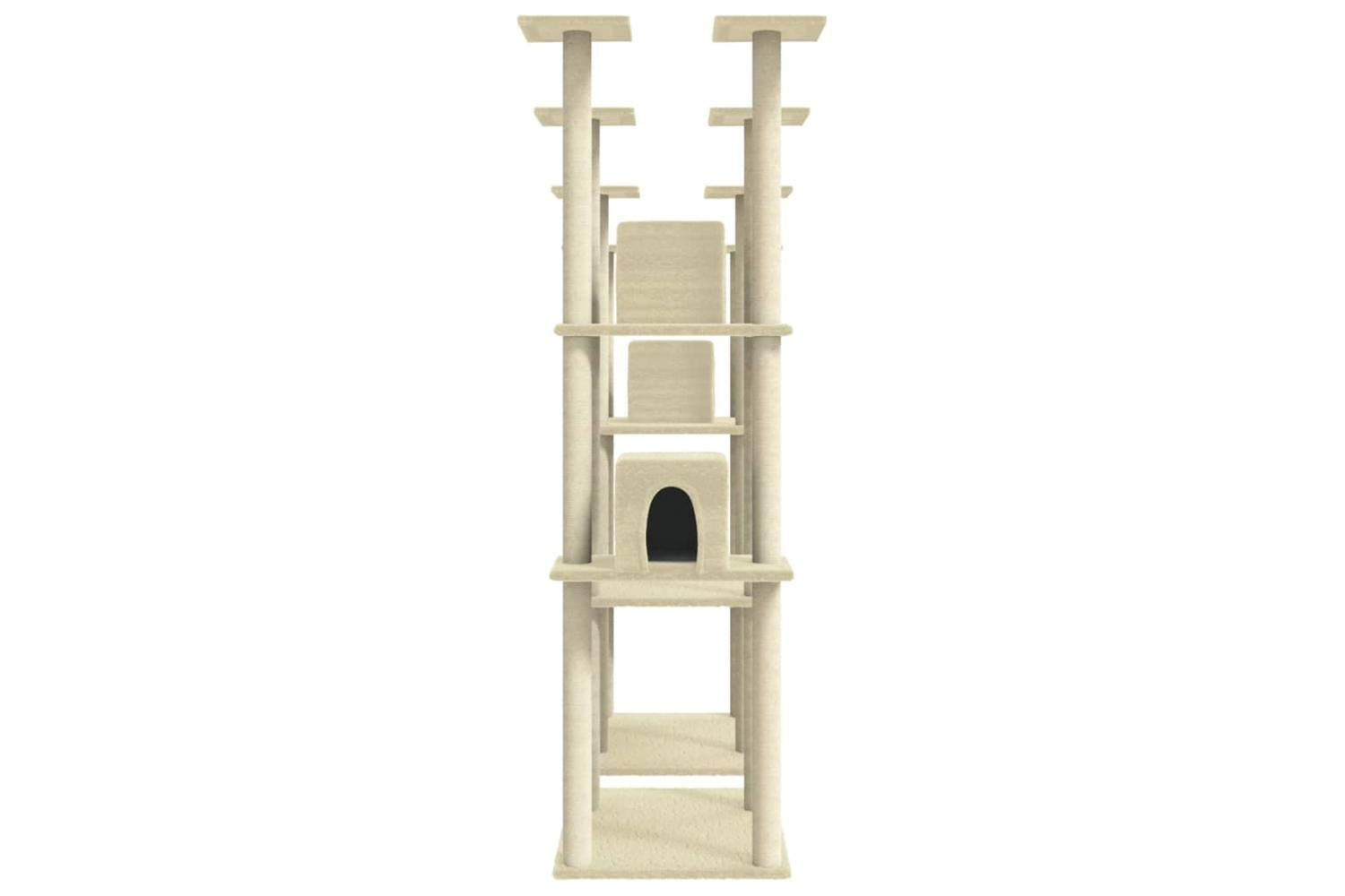 Cat Tree With Sisal Scratching Posts Cream 174 Cm-5