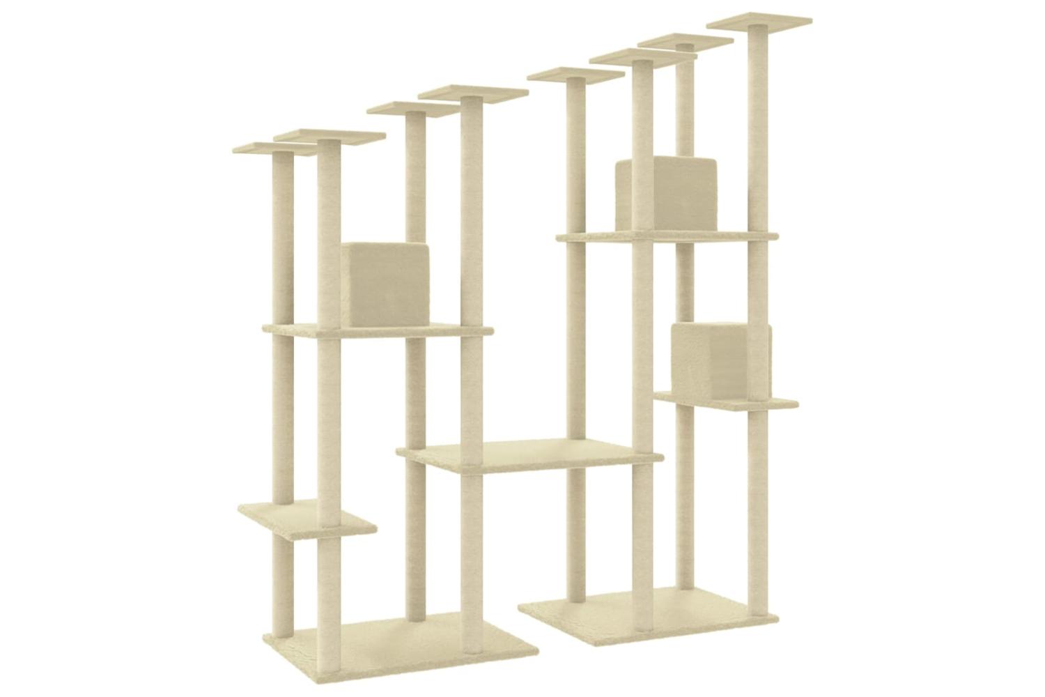 Cat Tree With Sisal Scratching Posts Cream 174 Cm-6