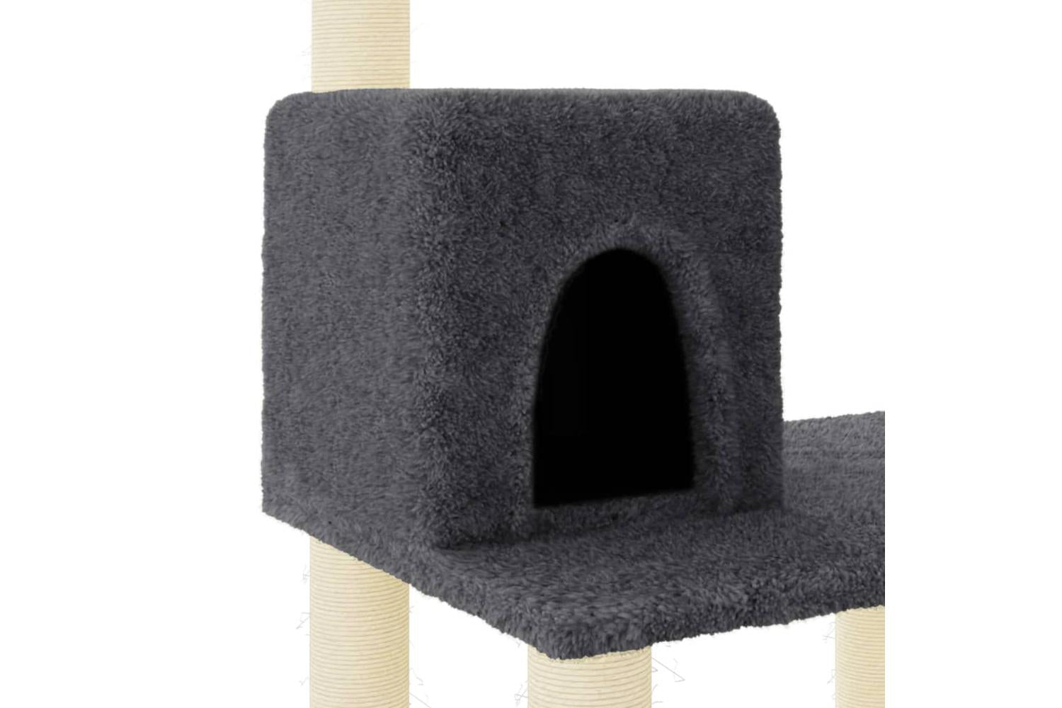 Cat Tree With Sisal Scratching Posts Dark Grey 1185 Cm-6