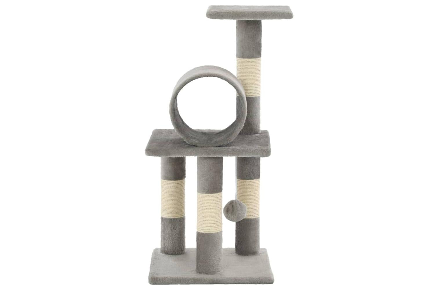Cat Tree With Sisal Scratching Posts 65 Cm Grey-3