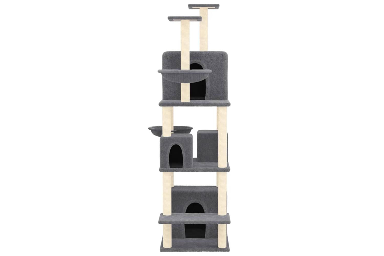 Cat Tree With Sisal Scratching Posts Dark Grey 180 Cm-3