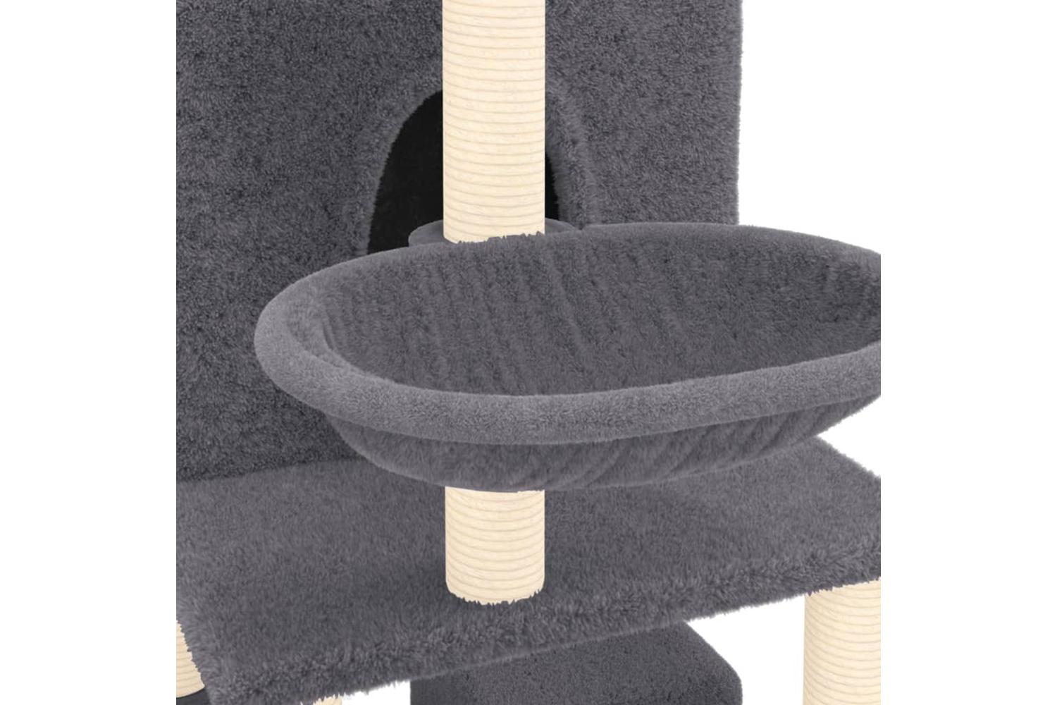 Cat Tree With Sisal Scratching Posts Dark Grey 180 Cm-6