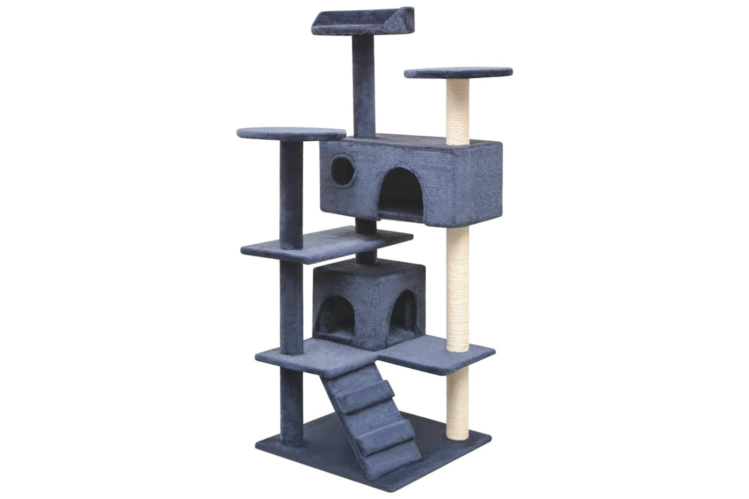 Cat Tree With Sisal Scratching Posts 125 Cm Dark Blue