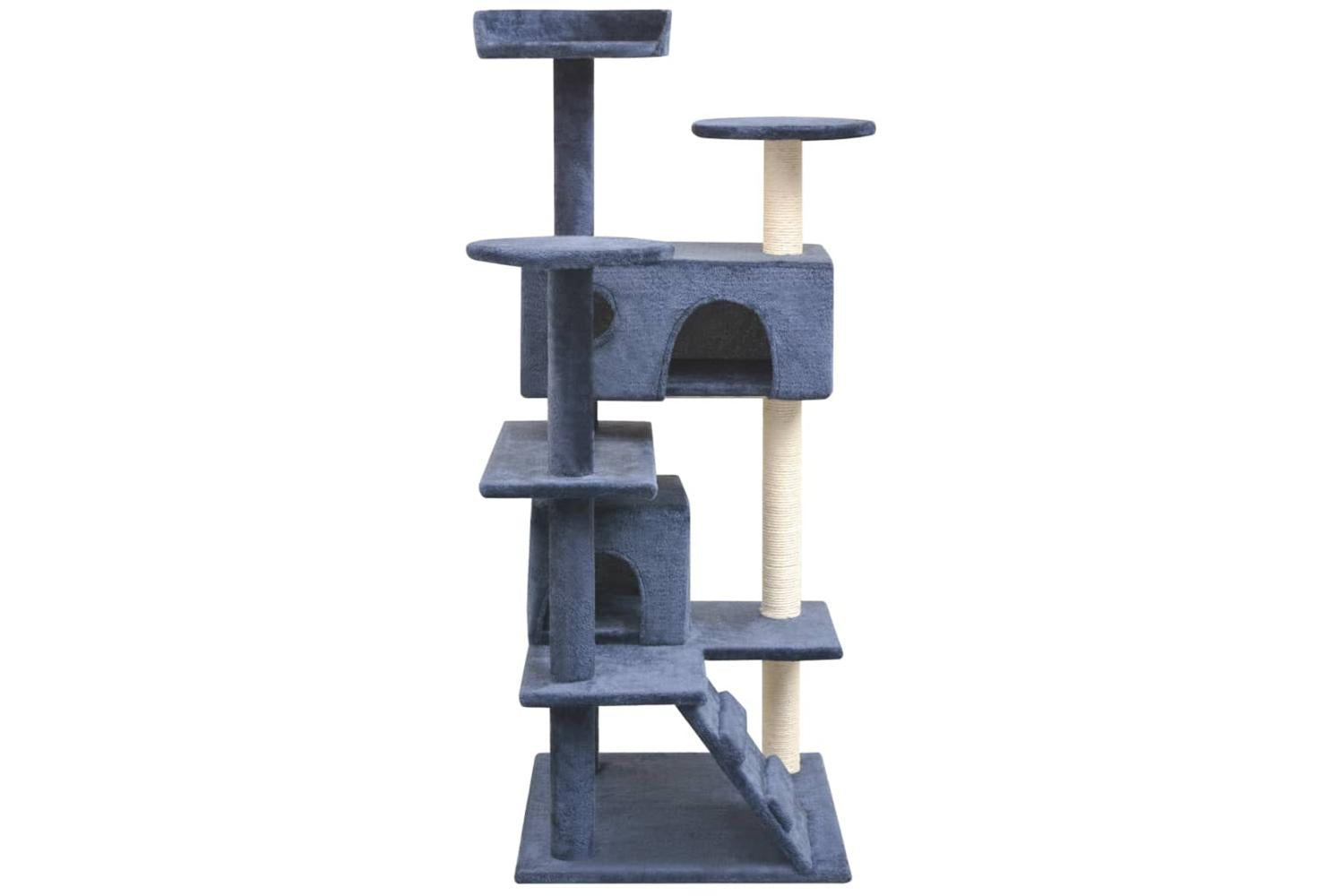 Cat Tree With Sisal Scratching Posts 125 Cm Dark Blue-2