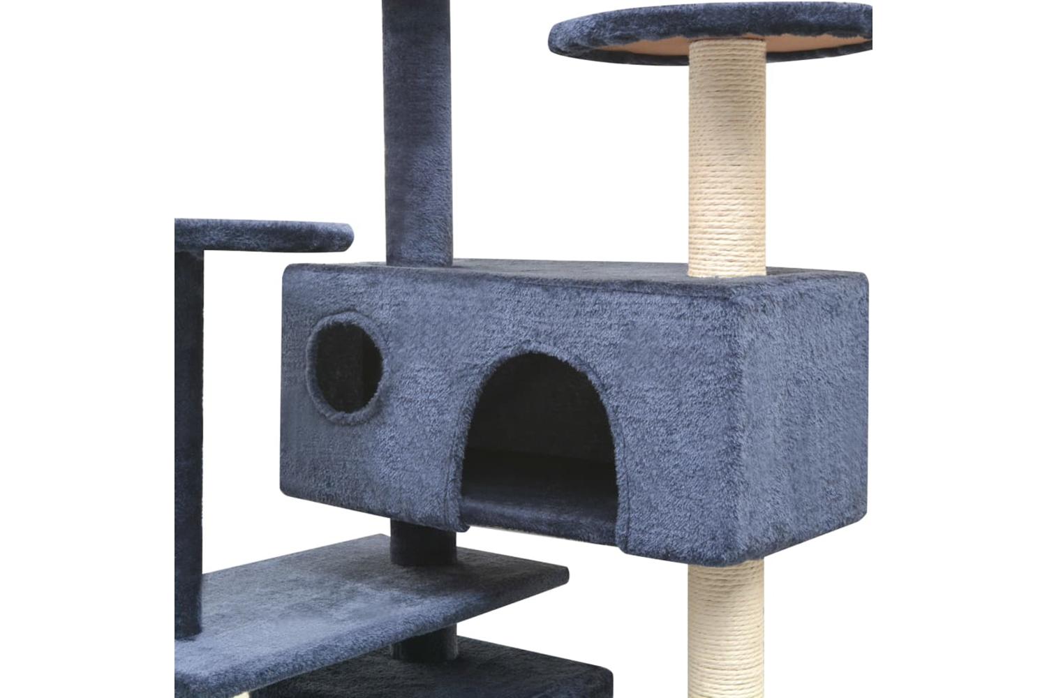 Cat Tree With Sisal Scratching Posts 125 Cm Dark Blue-3