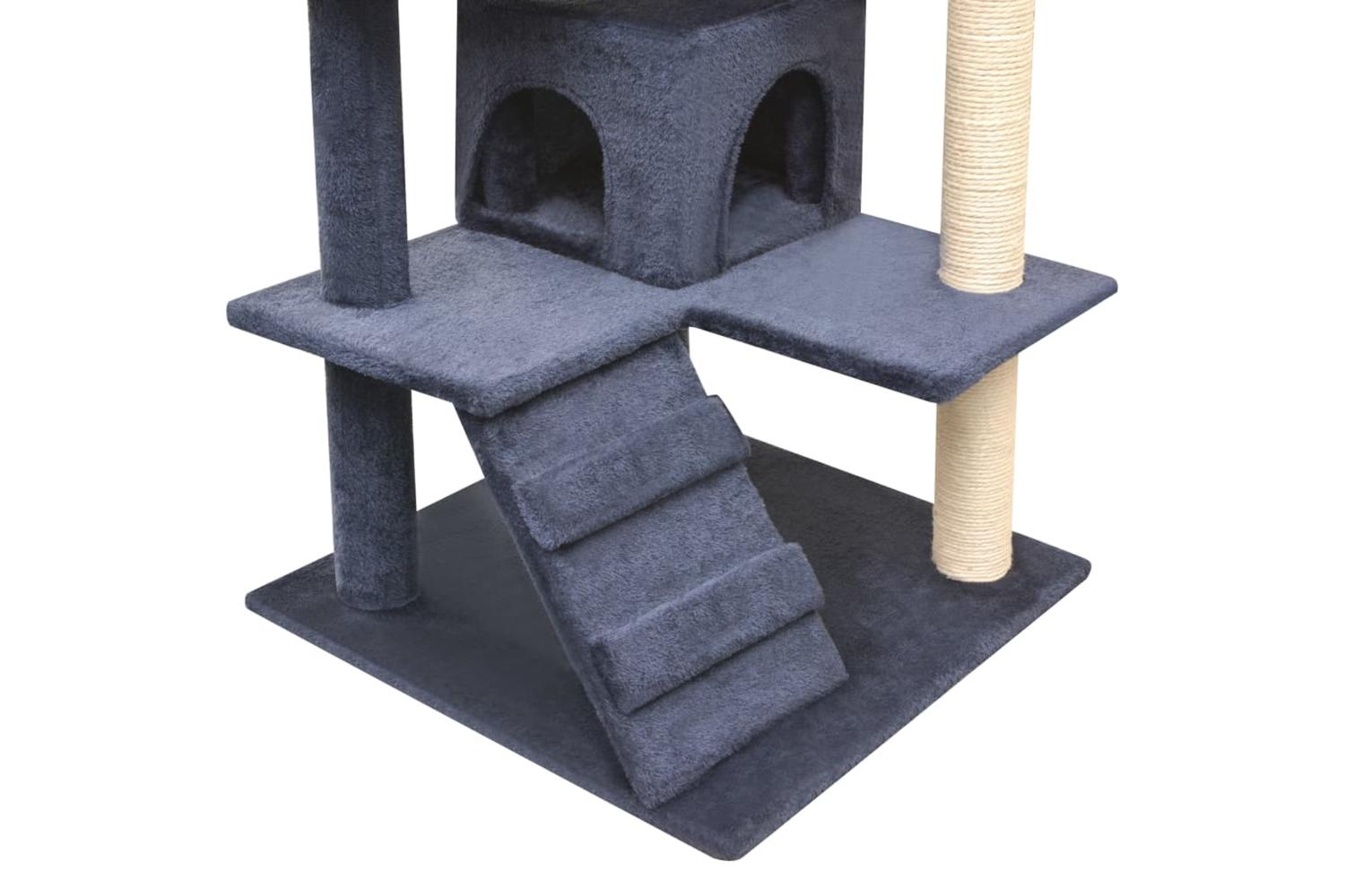 Cat Tree With Sisal Scratching Posts 125 Cm Dark Blue-4