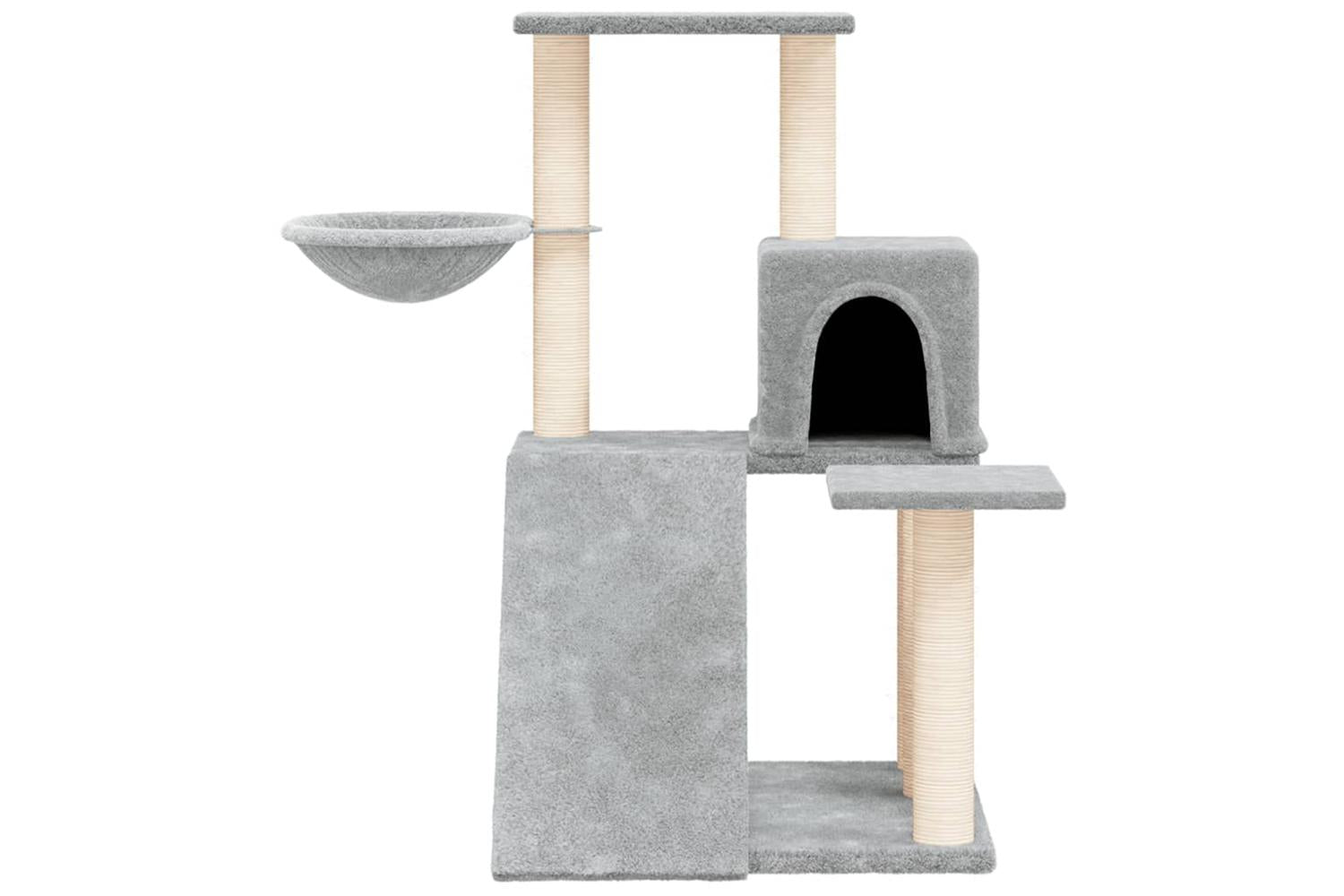 Cat Tree With Sisal Scratching Posts Light Grey 82 Cm-3
