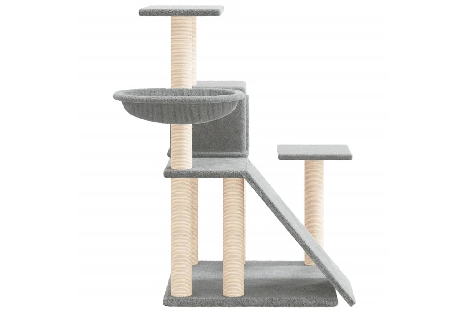 Cat Tree With Sisal Scratching Posts Light Grey 82 Cm-4