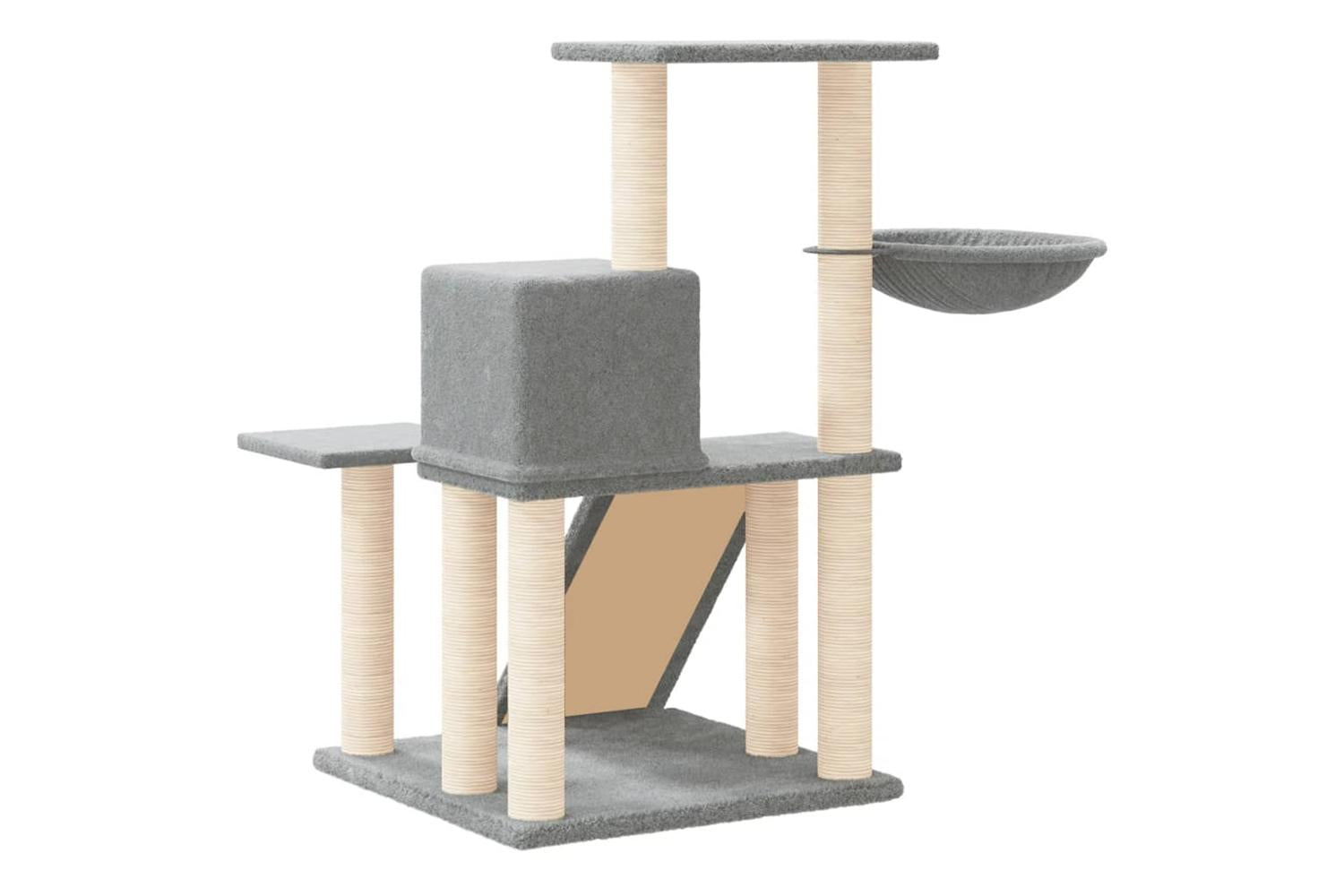Cat Tree With Sisal Scratching Posts Light Grey 82 Cm-5