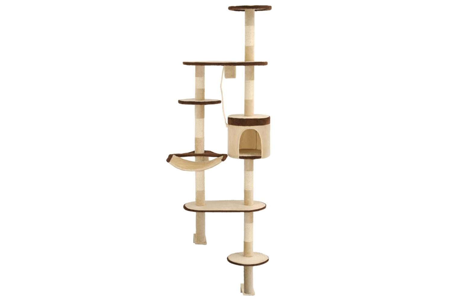 Cat Tree With Sisal Scratching Posts Wall Mounted 194 Cm-2