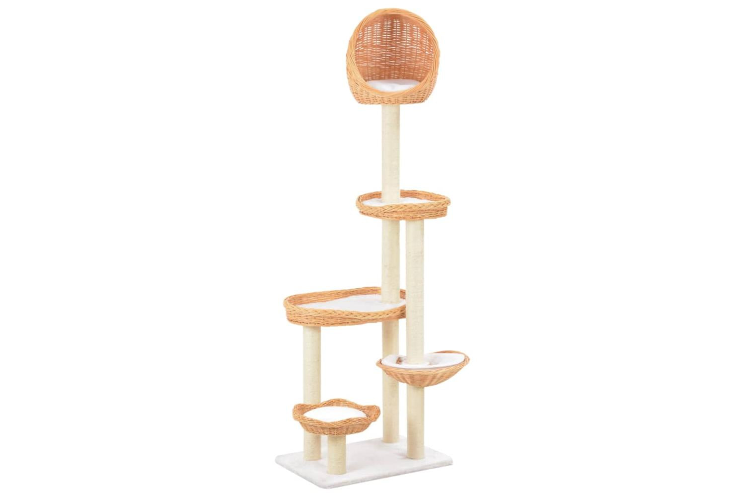 Cat Tree With Sisal Scratching Post Natural Willow Wood